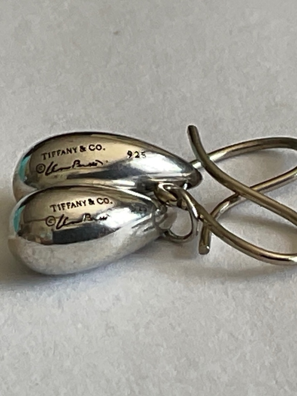 Tiffany & Co. Sterling Silver Teardrop Dangle Earrings - Picture 6 of 6